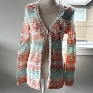Foxcroft Multicolored Crochet women’s Cardigan